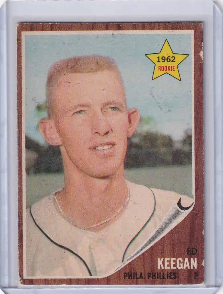Vintage trading card of Ed Keegan from the Philadelphia Phillies 1962 Topps series