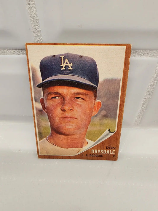 1962 Topps Don Drysdale baseball card, vintage trading card featuring baseball legend