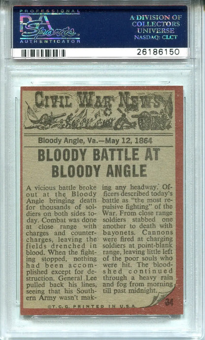 1962 Topps Civil War News #64 Jaws of Death PSA 8 o/c Bloody Angle May 12 1864