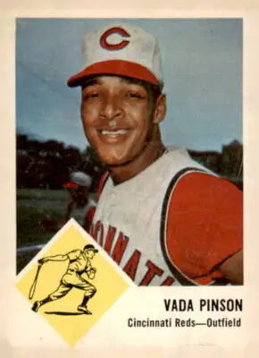 Vada Pinson baseball card of Cincinnati Reds player from 1963 Fleer series