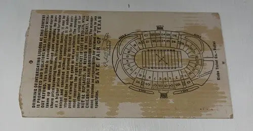 1963 SMU Mustangs vs Arkansas Razorbacks NCAA Football Ticket Stub