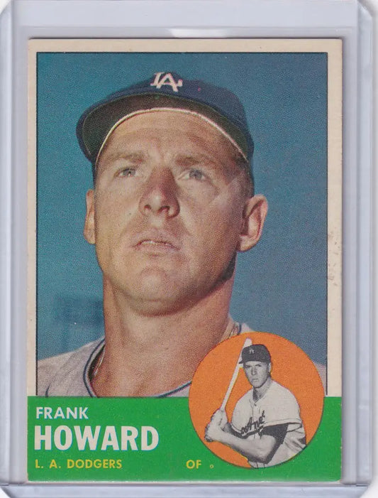 Baseball card of Frank Howard from the Los Angeles Dodgers 1963 Topps series