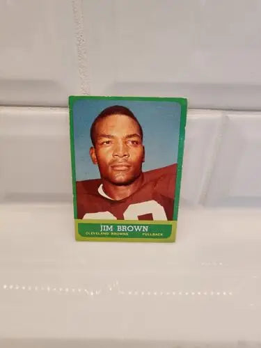 Vintage Jim Brown football trading card from 1963 Topps #14 in VG-EX condition