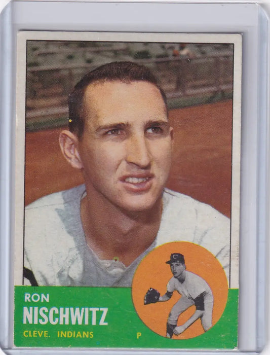 Vintage 1963 Topps card of Ron Nischwitz from the Cleveland Indians