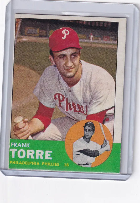 Baseball card of Frank Torre - Philadelphia Phillies from 1963 Topps set