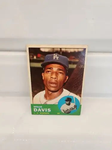 Willie Davis baseball trading card from 1963 Topps Los Angeles Dodgers collection