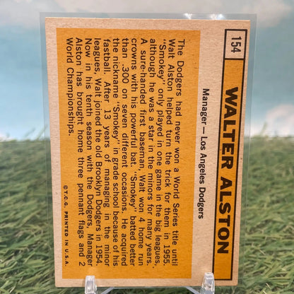 Vintage 1963 Topps baseball card of Walter Alston Los Angeles Dodgers manager