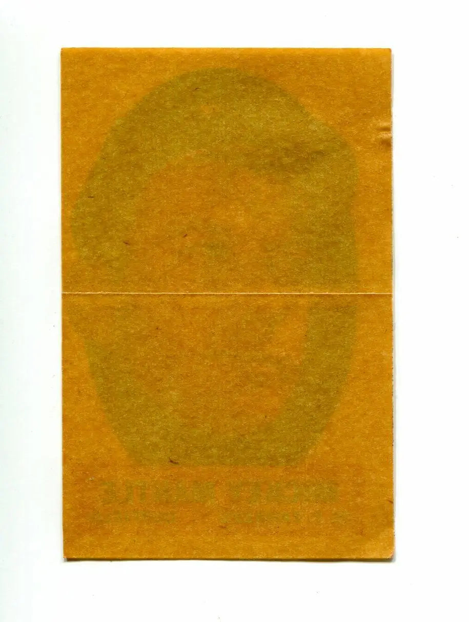 Folded yellowed paper with faded oval shape from 1963 Topps Mickey Mantle rare NY Yankees card
