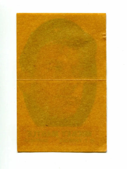 Folded yellowed paper with faded oval shape from 1963 Topps Mickey Mantle rare NY Yankees card