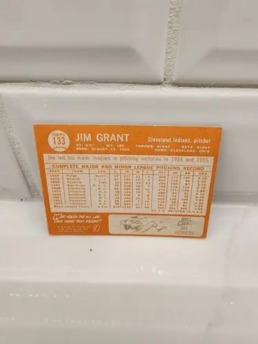 Vintage Jim Grant baseball trading card from 1964 Topps featuring Mudcat Grant image