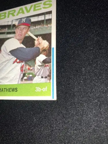1964 Topps #35 Eddie Ed MATHEWS HOF Blue Line Version Print Error Variation Rare