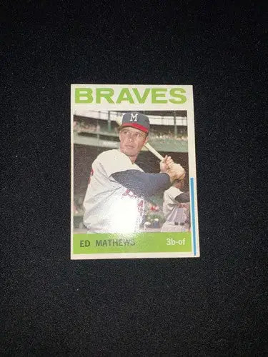 1964 Topps #35 Eddie Ed MATHEWS HOF Blue Line Version Print Error Variation Rare