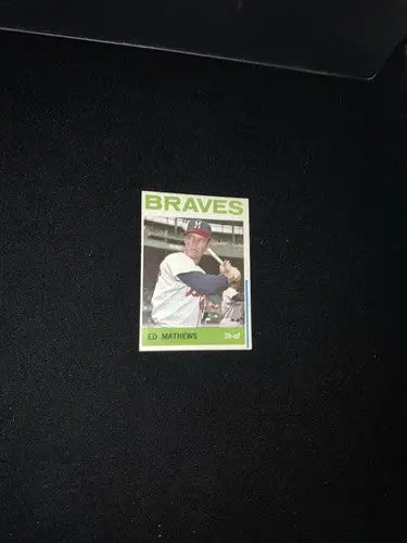1964 Topps #35 Eddie Ed MATHEWS HOF Blue Line Version Print Error Variation Rare