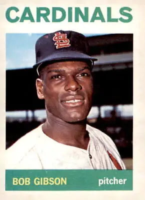 Vintage 1964 Topps Bob Gibson baseball card in excellent condition show off bob gibson skills