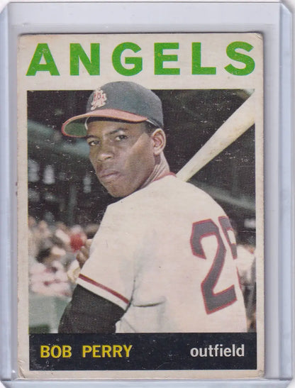 Vintage baseball card of Bob Perry from 1964 Topps Baseball Los Angeles Angels RC