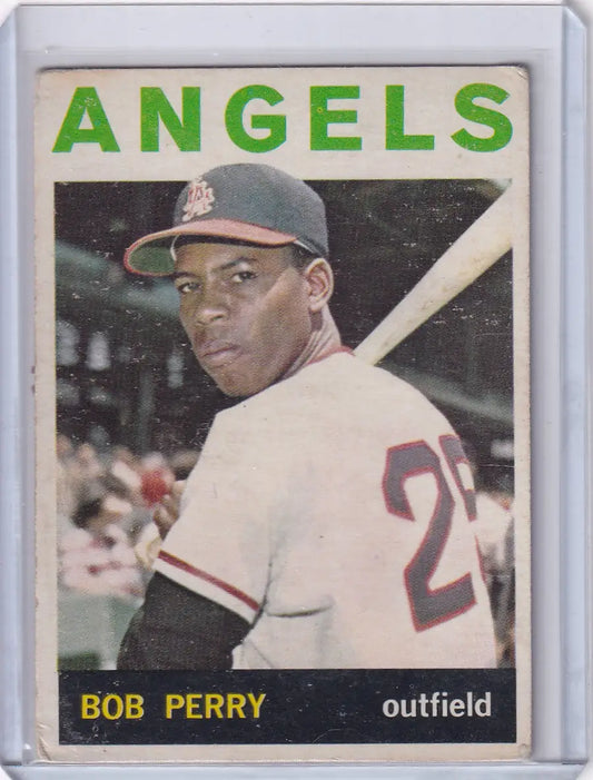 Vintage baseball card of Bob Perry from 1964 Topps Baseball Los Angeles Angels RC