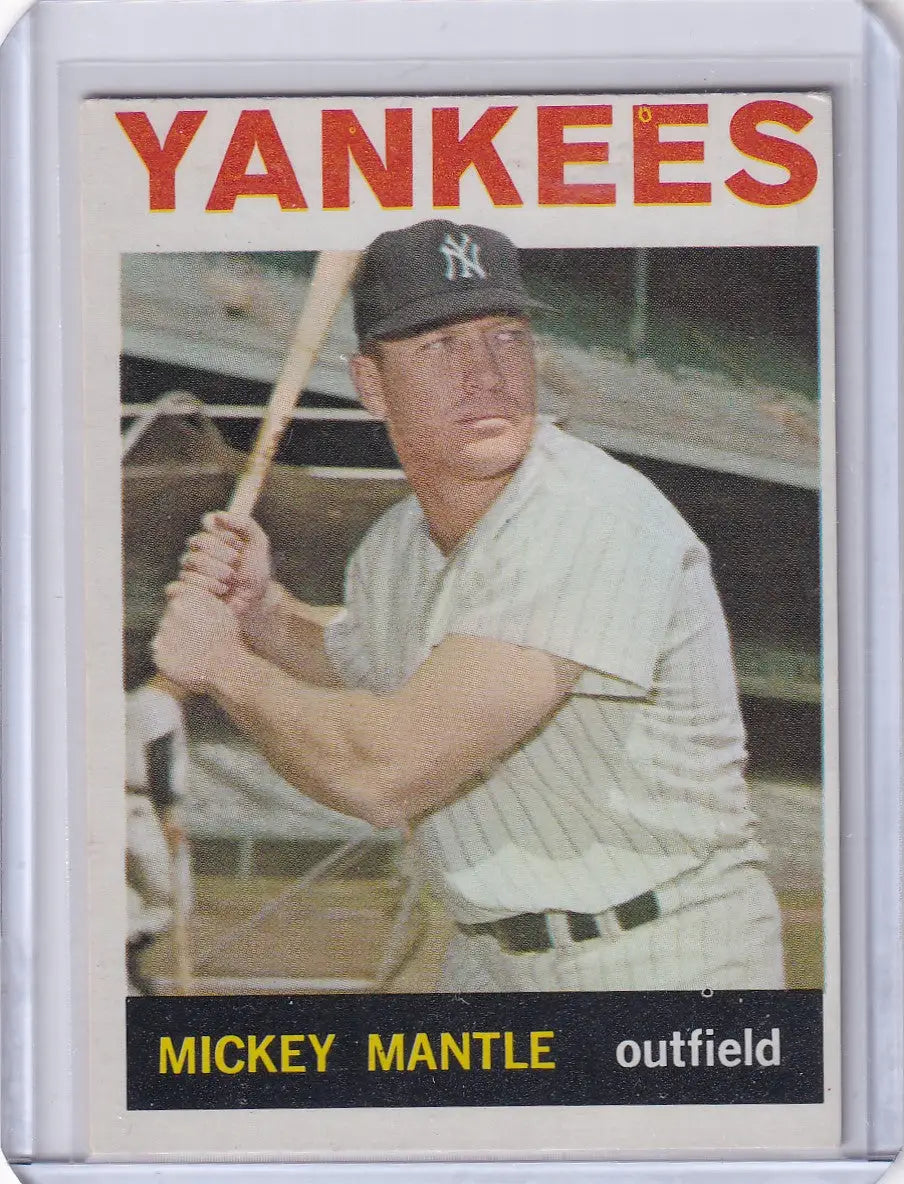 Vintage Topps baseball card of Mickey Mantle from the New York Yankees team