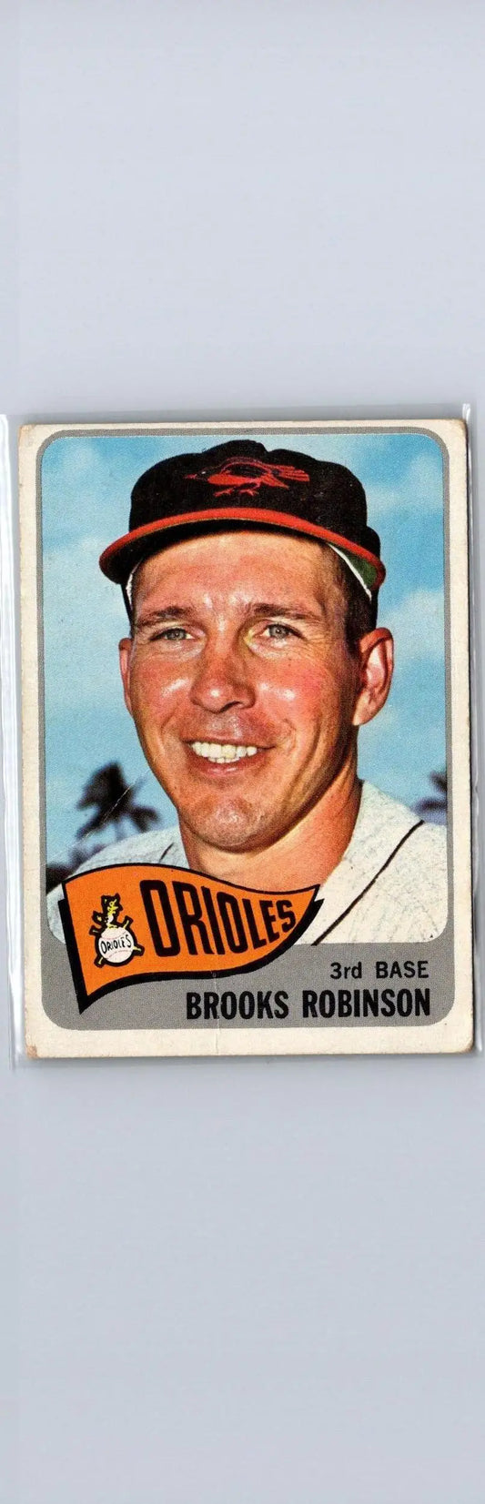 Vintage Brooks Robinson baseball card from the Baltimore Orioles, 1965 Topps #150