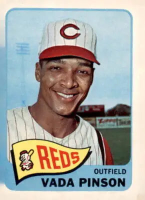 Vada Pinson baseball card 1965 Topps Cincinnati Reds collectible EX-MT