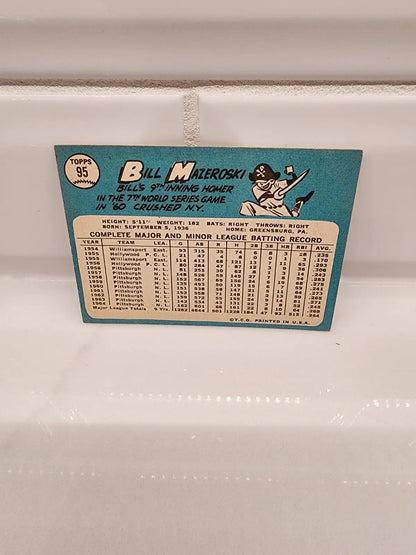Vintage Bill Mazeroski baseball card from 1965 Topps, a key Pittsburgh Pirates sports trading card