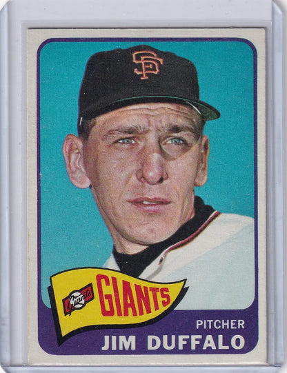 1965 Topps Baseball card of Jim Duffalo, pitcher for San Francisco Giants