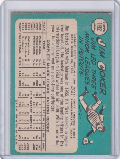 Vintage Topps Baseball card of Jimmie Coker featuring sliding player illustration