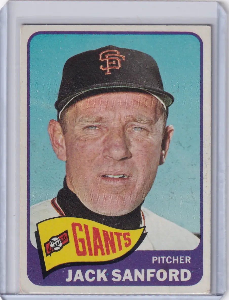 1965 Topps Baseball #228 Jack Sanford card for San Francisco Giants pitcher