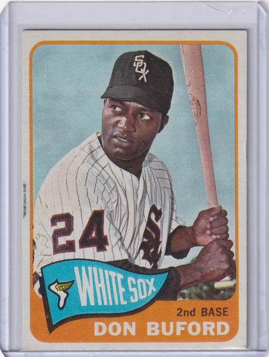 1965 Topps Baseball card of Don Buford, Chicago White Sox player, jersey number 24