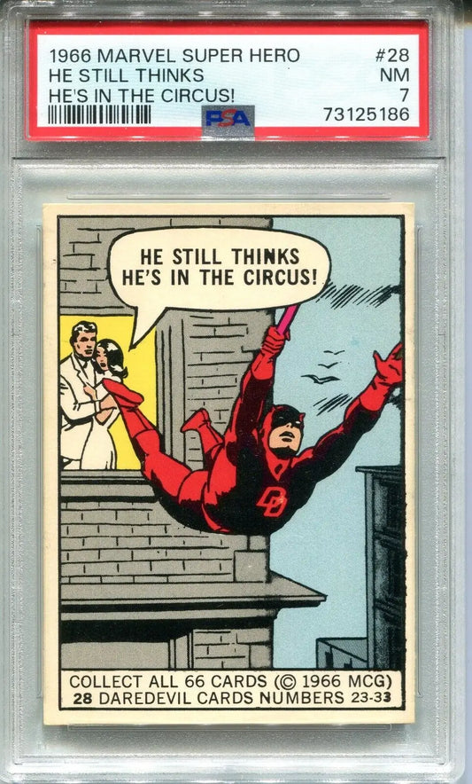 1966 Donruss Marvel Super Hero Daredevil trading card graded PSA 7 NMT for collectors