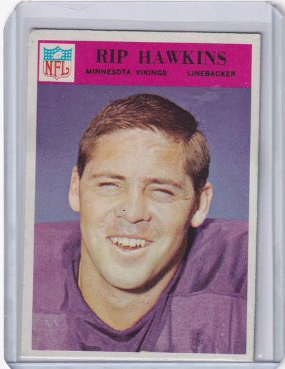 1970s Rip Hawkins Philadelphia football card featuring Minnesota Vikings player