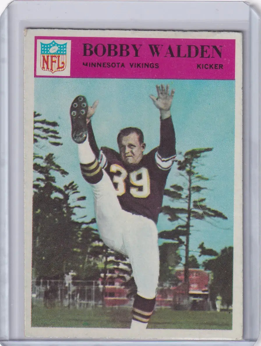 1966 Philadelphia Football #116 Bobby Walden Minnesota Vikings rookie card image