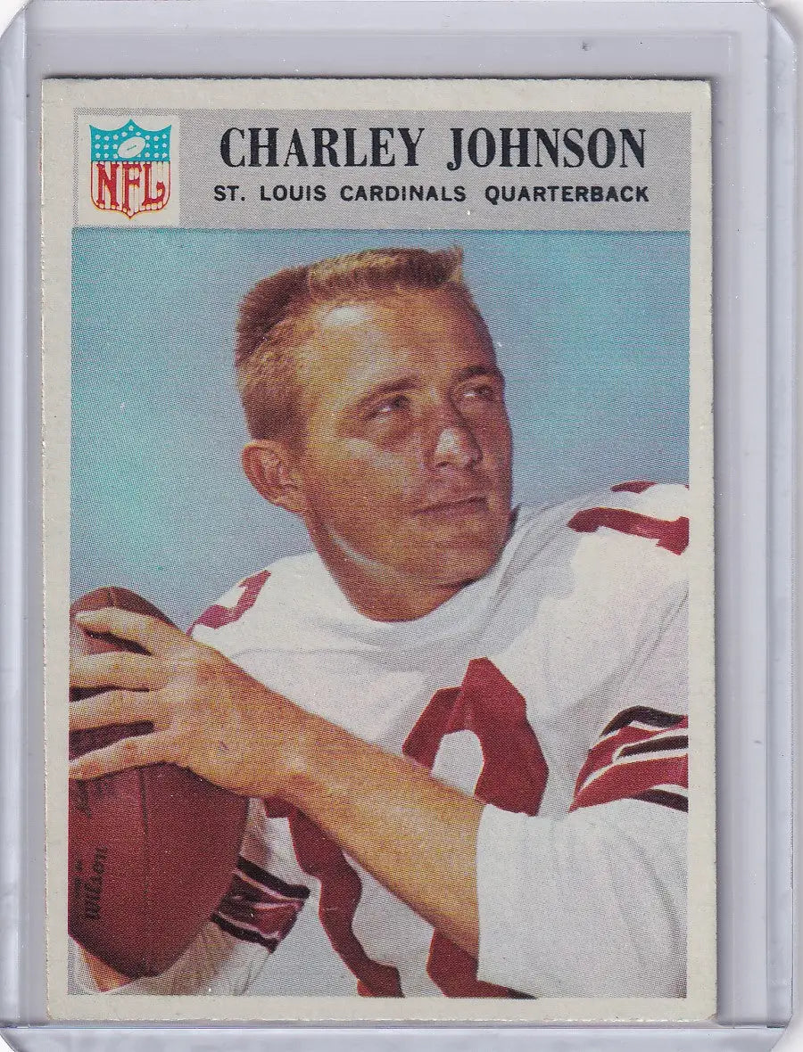 Philadelphia football Charley Johnson football card from 1966 St. Louis Cardinals series