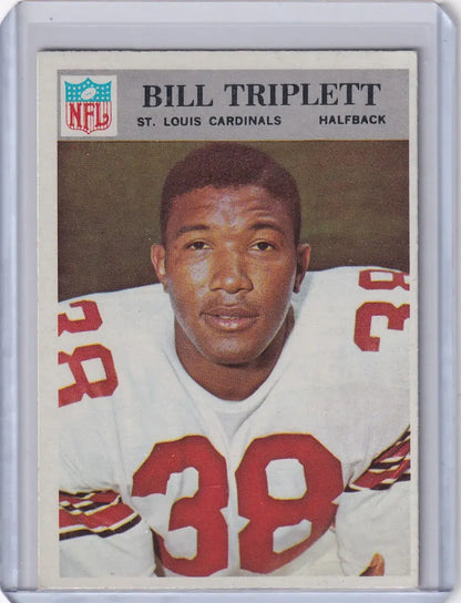 Vintage Bill Triplett football card from 1966 Philadelphia Football St. Louis Cardinals collection