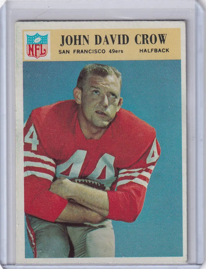 John David Crow football card from 1966 Philadelphia Football featuring San Francisco 49ers