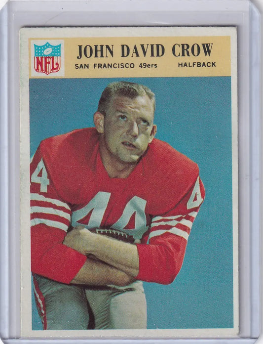 John David Crow football card from 1966 Philadelphia Football featuring San Francisco 49ers