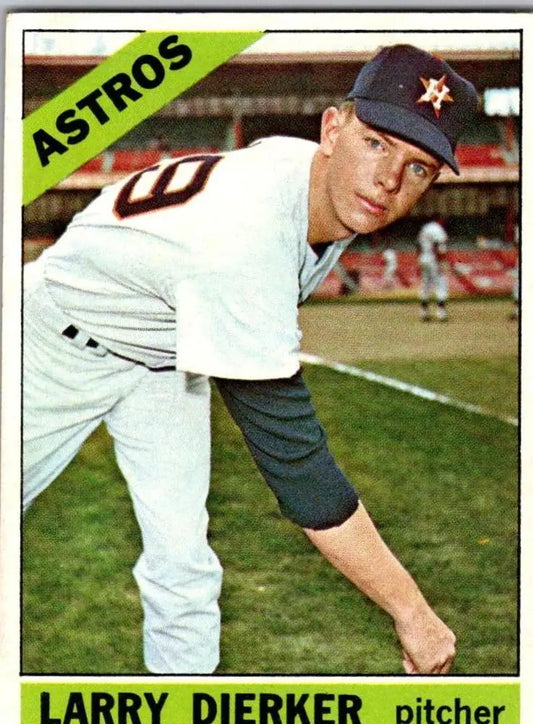 Vintage baseball card featuring Larry Dierker from 1966 Topps trading cards collection