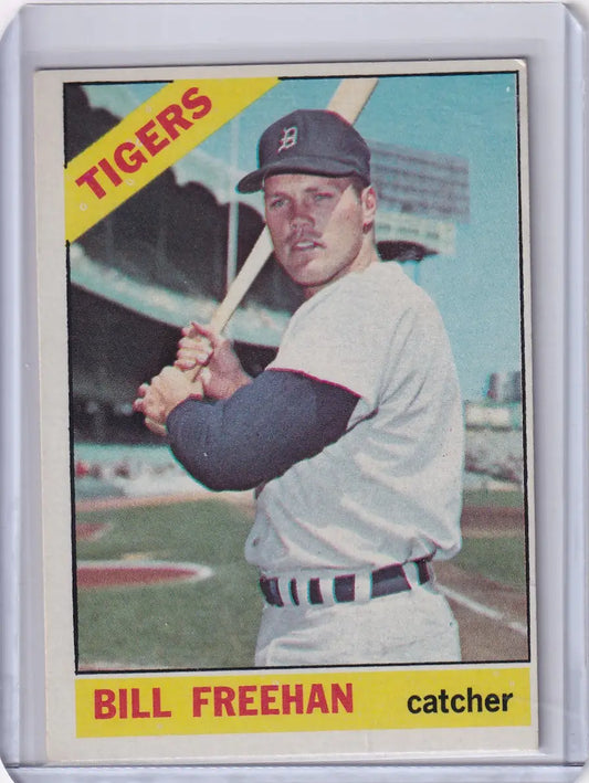 Baseball card of Bill Freehan in batting stance for Topps Baseball Detroit Tigers