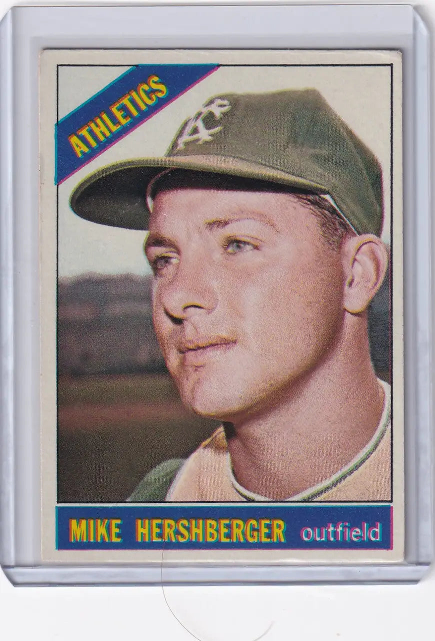 Baseball card of Mike Hershberger from the Kansas City Athletics by Topps Baseball
