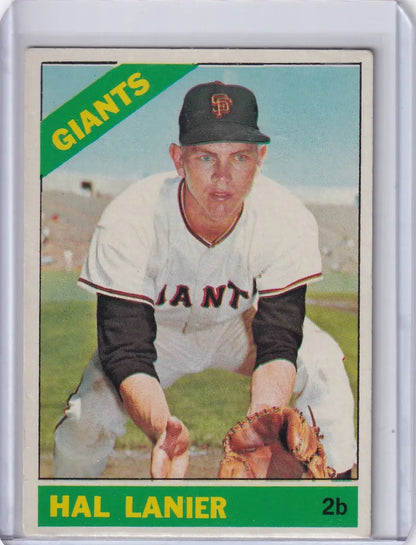 Hal Lanier pitching on a 1966 Topps Baseball card for San Francisco Giants