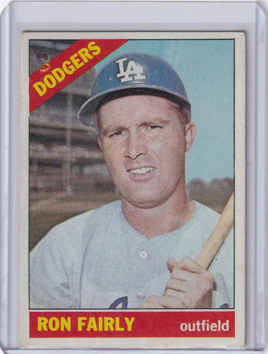 Baseball card of Ron Fairly from the Los Angeles Dodgers, 1966 Topps Baseball #330
