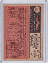 Vintage Topps Baseball card of Al Downing, New York Yankees on reddish-orange background