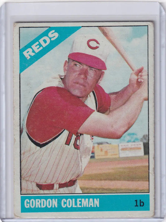 Topps Baseball card of Gordy Coleman in batting stance for Cincinnati Reds