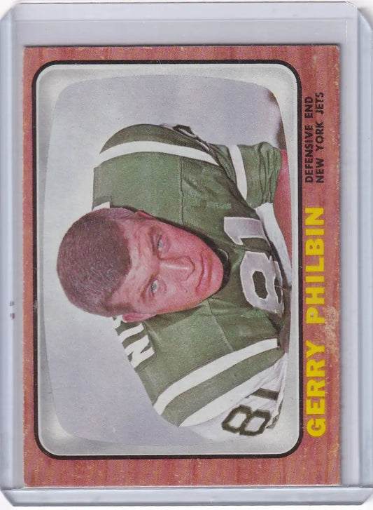 Vintage Topps Football card of Gerry Philbin, New York Jets jersey number 81