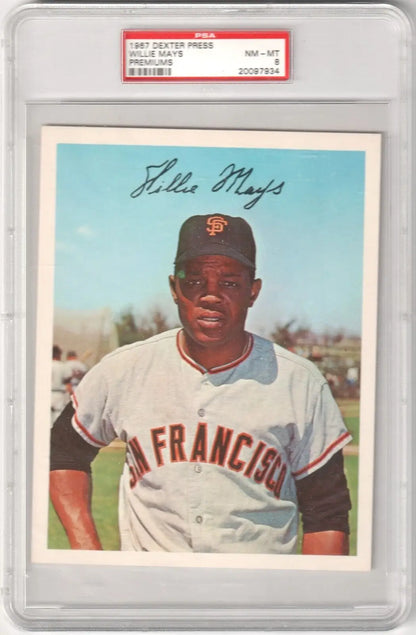 Graded Willie Mays baseball card from 1967 Dexter Press, ideal for single cards collectors