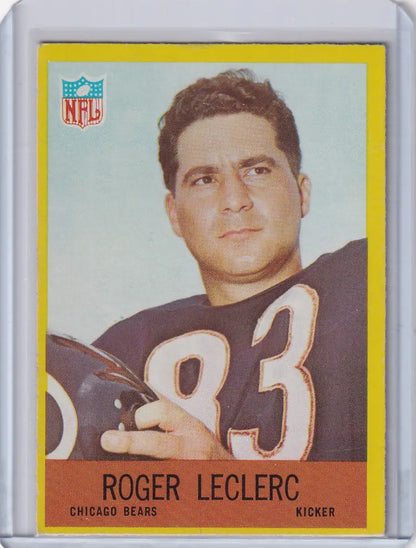Philadelphia football card of Roger Leclerc from the Chicago Bears 1967 collection
