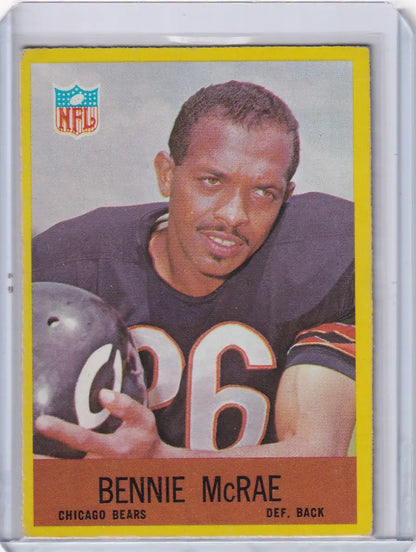 1967 Philadelphia Football Bennie McRae Chicago Bears collectible football card
