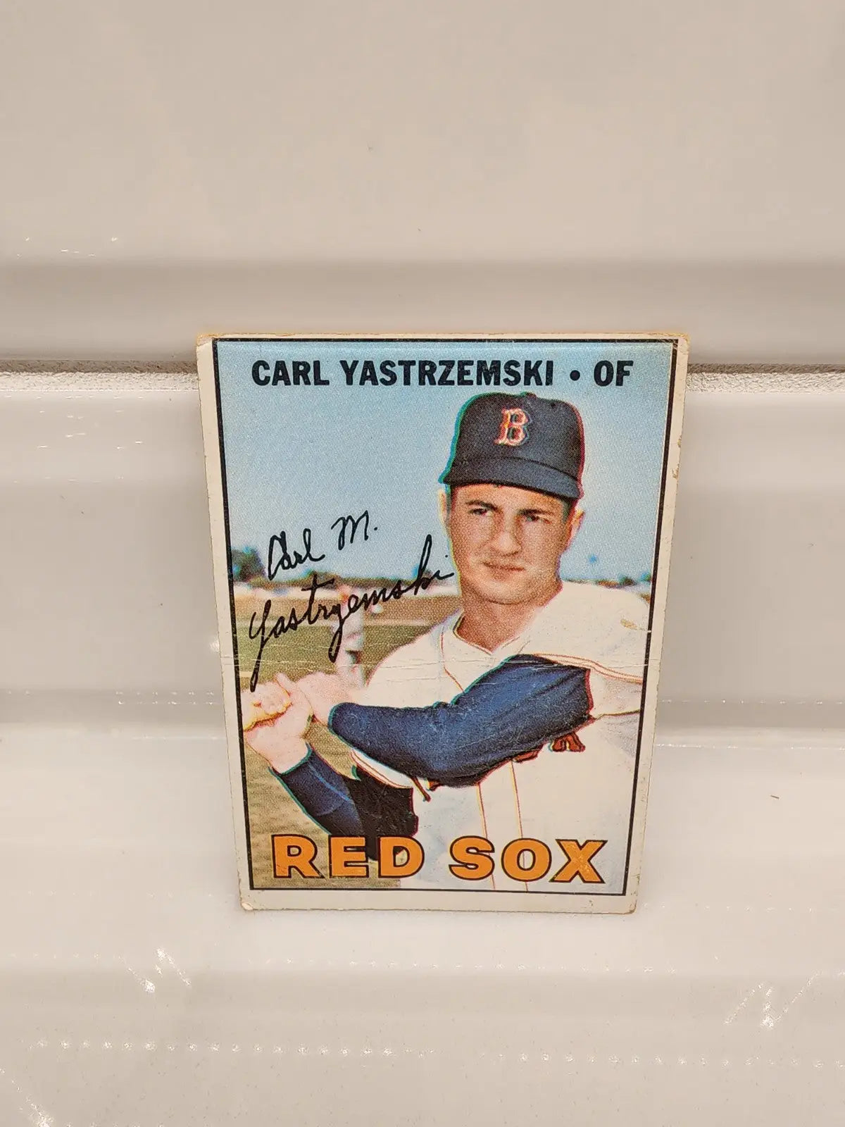 1967 Topps Carl Yastrzemski baseball trading card featuring Boston Red Sox player
