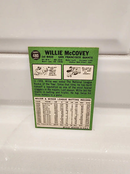 Willie McCovey baseball card from 1967 Topps #480 featuring San Francisco Giants player