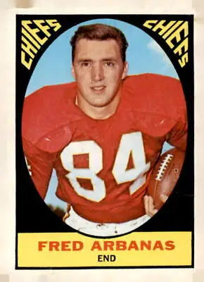 Fred Arbanas Kansas City Chiefs football card from 1967 Topps series