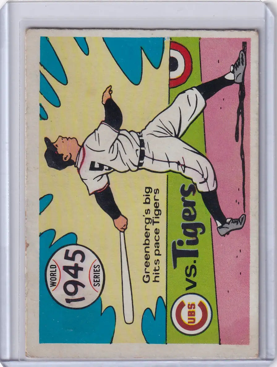 Vintage 1945 World Series baseball card featuring batter from Fleer World Series collection